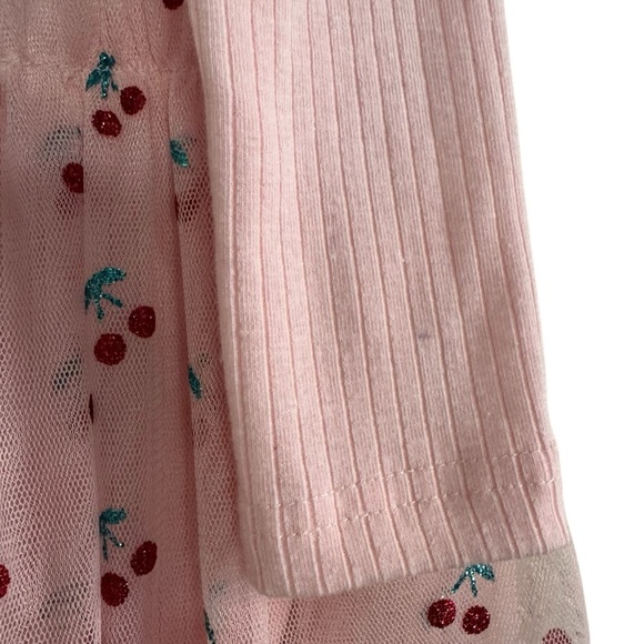 Badgley Mischka Cherry Pink Dress w/Headband Tutu Skirt Baby Girl Size 6-9M NWT - Picture 4 of 5